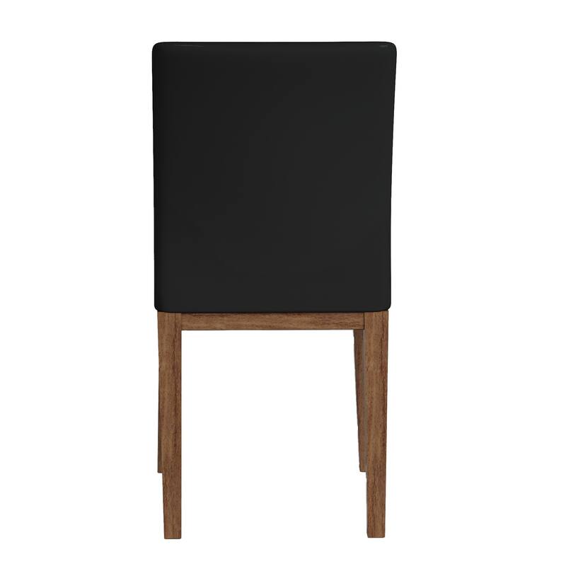 Somette Emily Modern Wood/Black Glass 5-Piece Dining Set