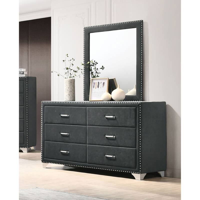 Melody Modern Classic 6-drawer Upholstered Bedroom Dresser