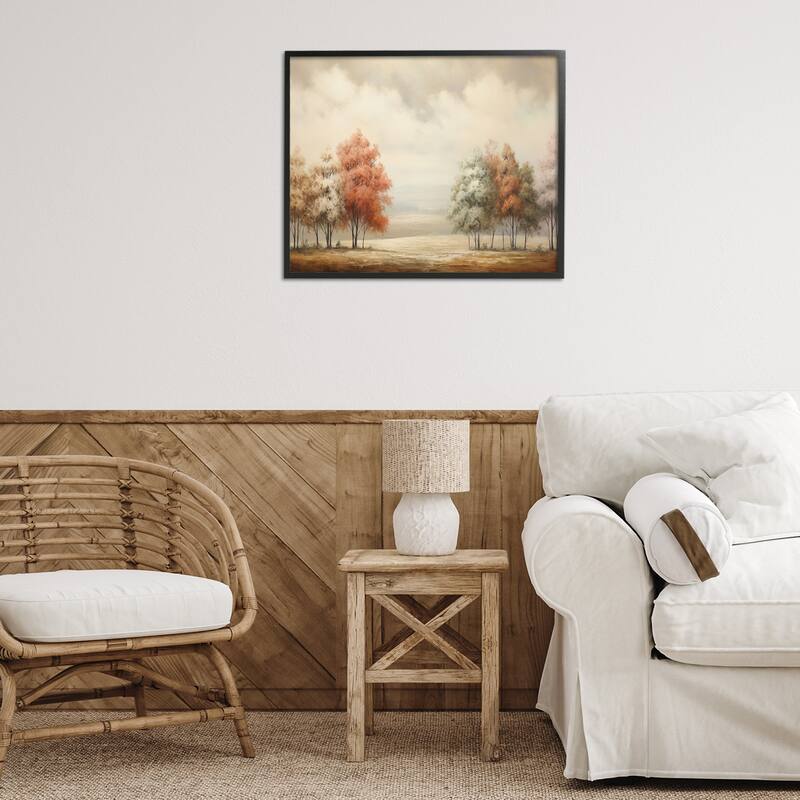 Stupell Muted Autumn Treeline Framed Giclee Art Design By Franklyn Gregory