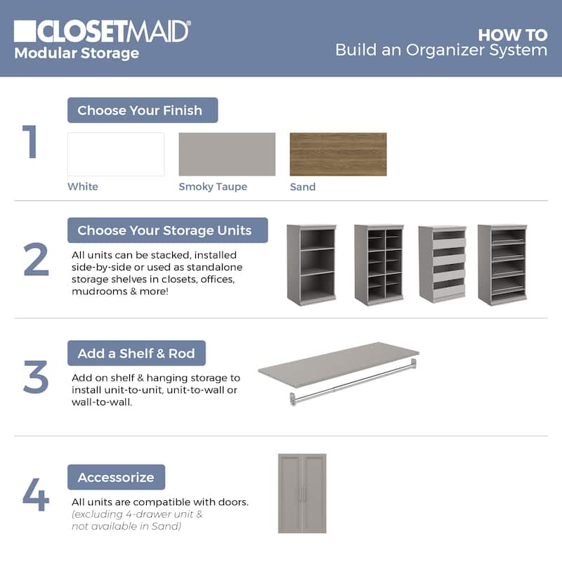 ClosetMaid Modular Storage 21.38-inch W 7-Shelf Wood Closet System with Shoe Storage