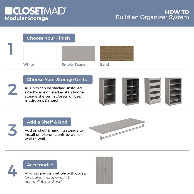 ClosetMaid Modular Storage Top Shelf & Hang Rod Kit
