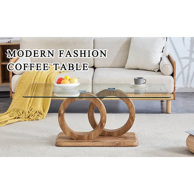 Stylish MDF Coffee Table with Glass Top for Versatile Living Spaces