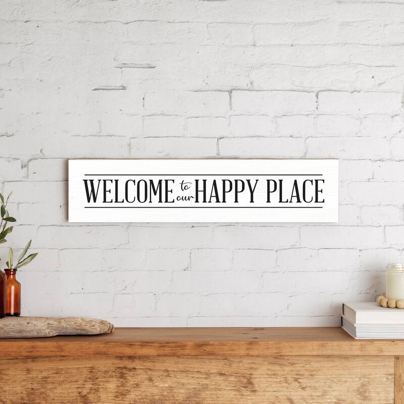 Welcome to Our Happy Place Barnwood Sign - Multi-Color
