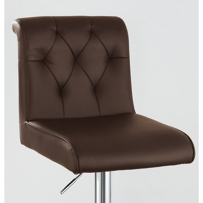Adjustable Bar Stools Set of 2, Faux Leather Counter Height Chairs with Back, Kitchen Island Stools with Footrest