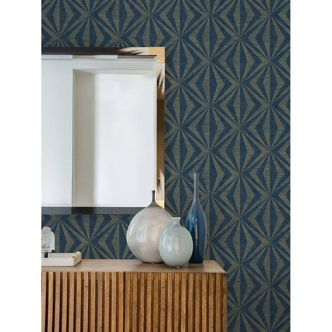 Advantage Monge Blue Geometric Wallpaper