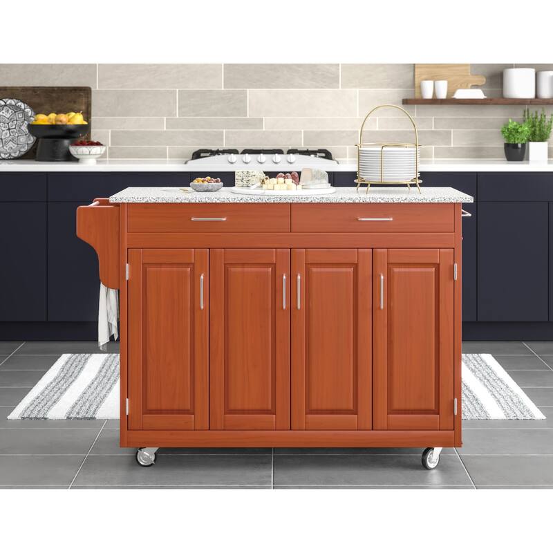 Homestyles Create-A-Cart Brown Wood Kitchen Cart - 49" x 18" x 35"