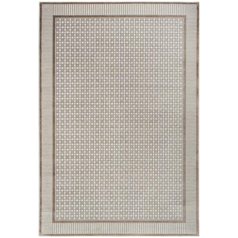 Nourison Nordic Indoor only Geometric Area Rug - 5' x 7' - Ivory/Grey - Rectangle