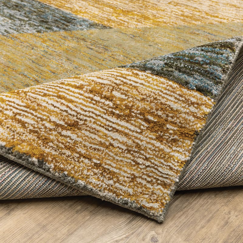 Style Haven Stephan Modern Art-deco Inspired Yellow/Gold Area Rug