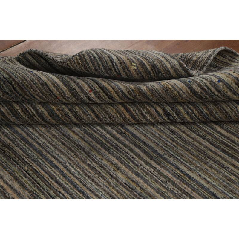 Hand Knotted Oriental 100% Wool Carpet Tribal Animal Pictorial Multi-Colored Gabbeh Area Rug - 9' 10'' X 8' 0''