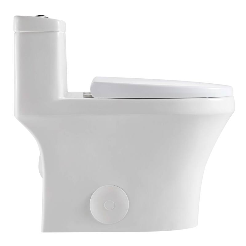 Fine Fixtures Dual-Flush One-Piece Toilet With High-Efficiency Flush, 12" Rough-in, Elongated bowl