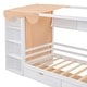preview thumbnail 13 of 97, House Platform Bed with Open Pent Roof, Built-in Wardrobe, 4 Side Compartments, 3 Top Shelves, 2 Drawers, Curtain Fabric