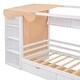 preview thumbnail 15 of 18, White Twin Size Solid Wood House Bed with Two Drawers, Roof and Wardrobe for Kids, Boys and Girls, Bedroom