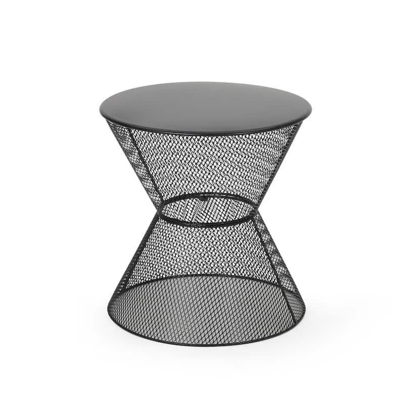 Roomfitters Nevada Outdoor Side Table, Modern Metal Accent Table for Patio, Balcony, or Garden Seating