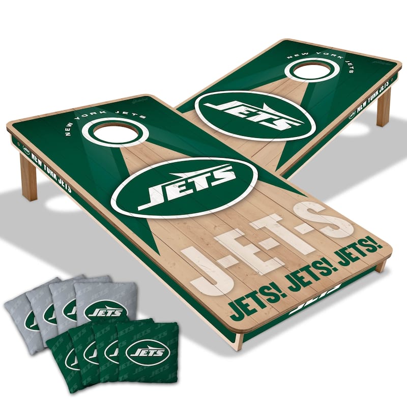 New York Jets NFL 2x4 Professional Cornhole Board Set - Include Team Bags + Carry Case