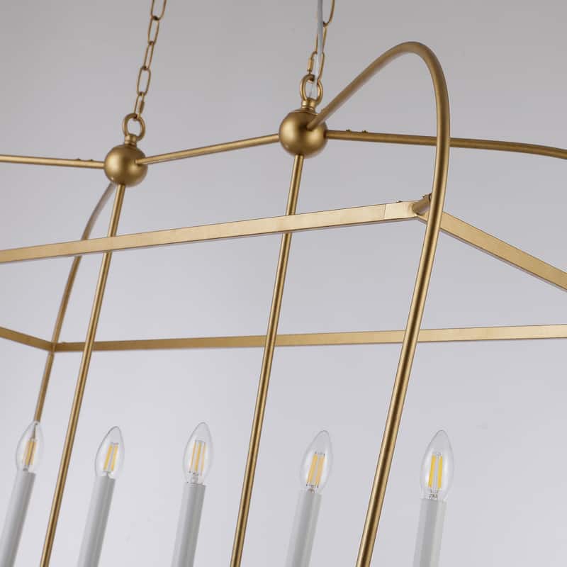 Linear Lantern 6-Light Foyer Debonair Island Chandelier Candle - N/A