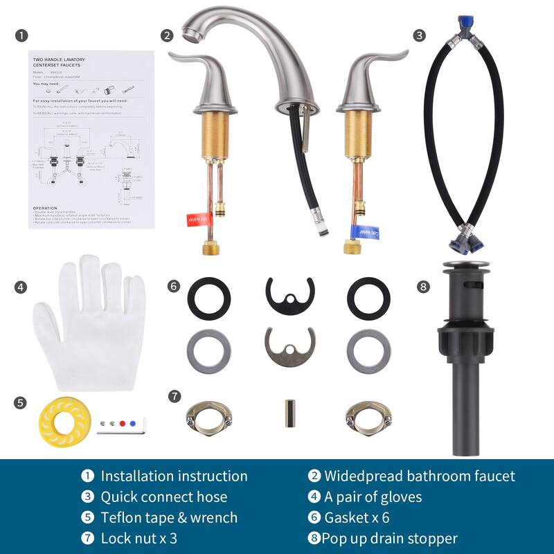 WOWOW Elegant Dual-Handle Bathroom Sink Faucet