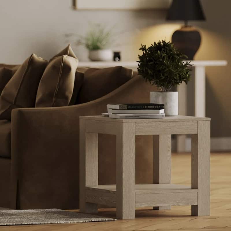 Maven Lane Paulo Wooden Side Table - Grey