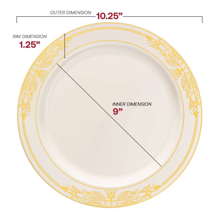 Gold Harmony Rim Disposable Plastic Plate Packs - Party Supplies