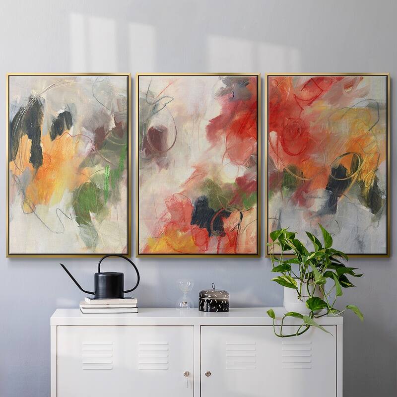 Abstract Floral Delight II - Multi Piece Framed Canvas