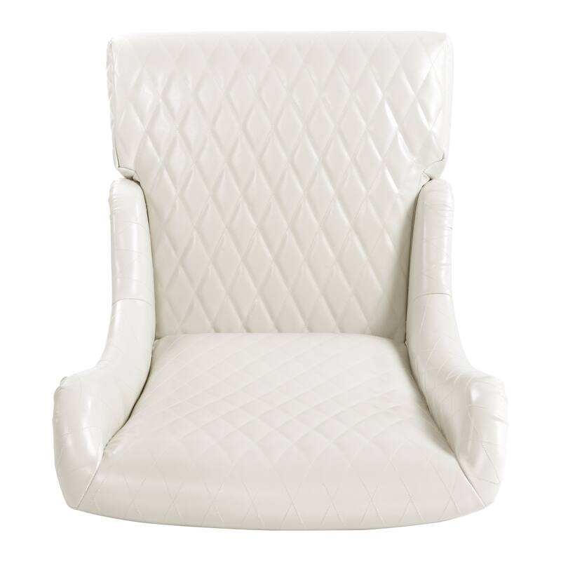 GDFStudio - PU Upholstered High-Back Accent Chair with Wood Legs