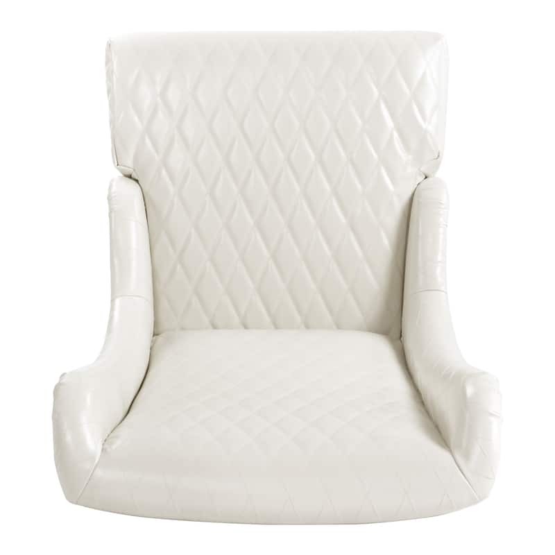 White 23.03" High Back Accent Chair with Solid Frame