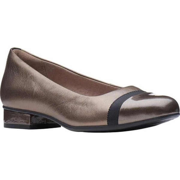 Shop Clarks Women�s Juliet Monte SlipOn Pewter Leather
