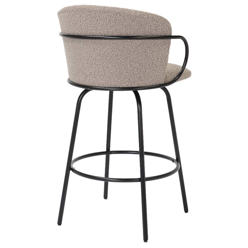 Modern Fabric & Metal 26" Counter Stool w/Swivel, Set of 4