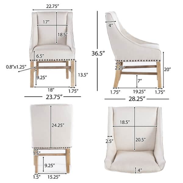 dimension image slide 0 of 2, James Upholstered Fabric Dining Chair by Christopher Knight Home