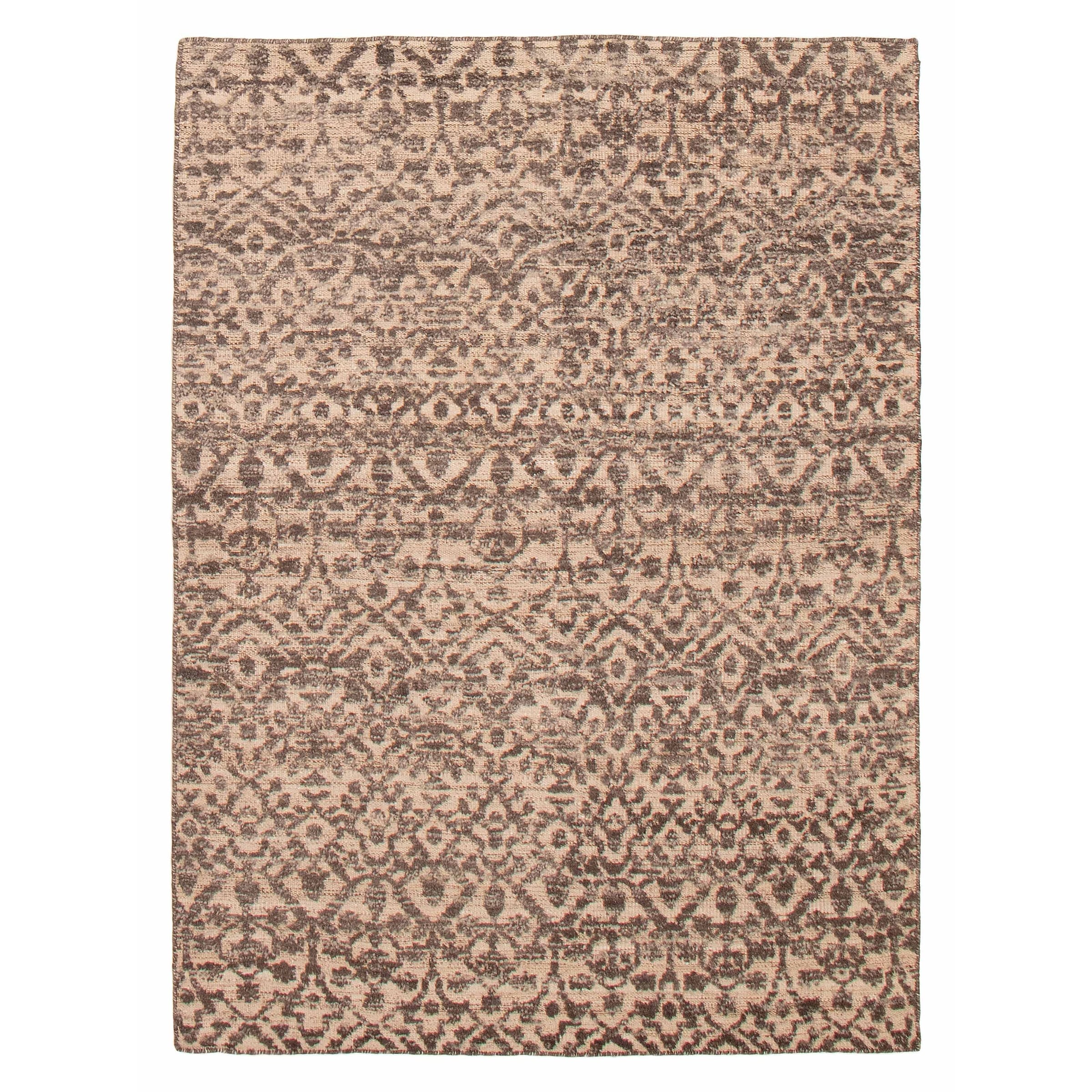 ECARPETGALLERY Hand-knotted Tangier Dark Brown, Tan Wool Rug - 5'3 x 7'3