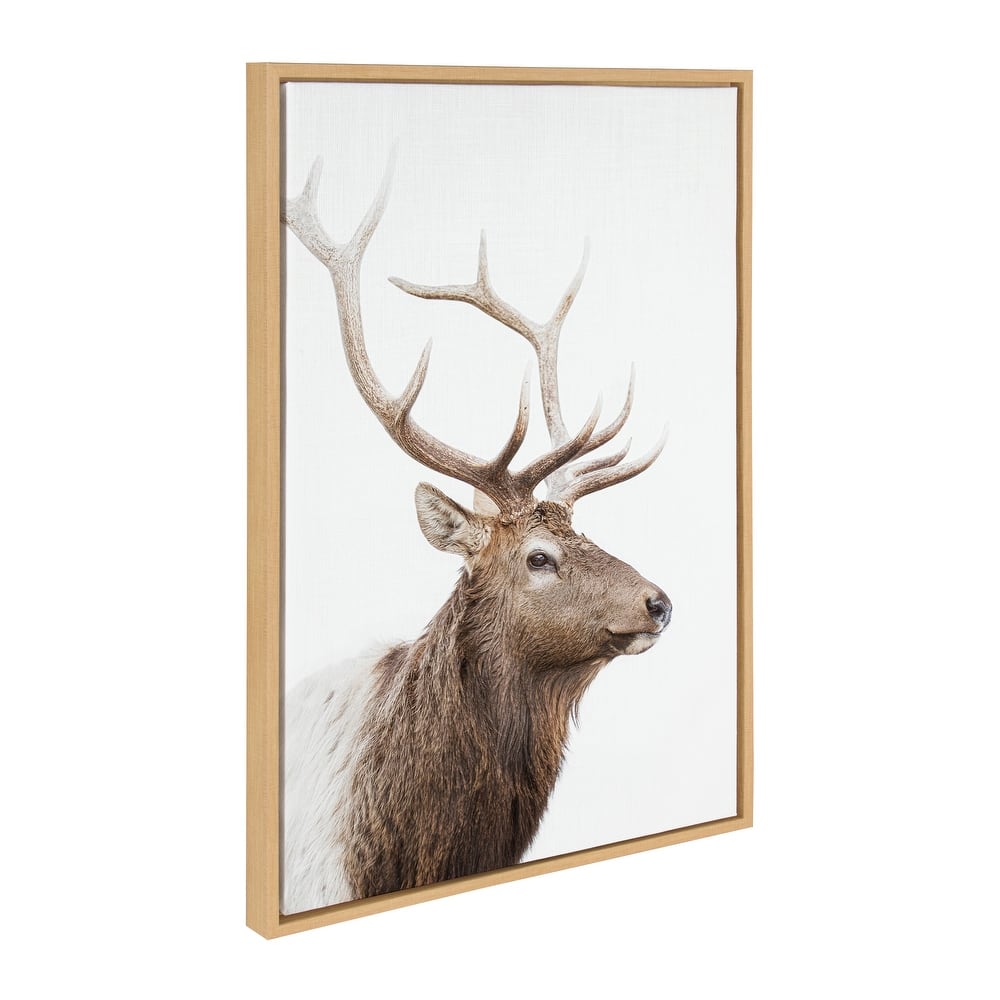 Kate and Laurel Sylvie Stag Profile Framed Canvas by Amy Peterson Art Studio