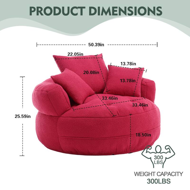 Indoor circular wide sofa and lazy sofa chair