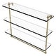 preview thumbnail 14 of 32, Allied Brass 16 Inch Triple Tiered Glass Shelf with Integrated Towel Bar