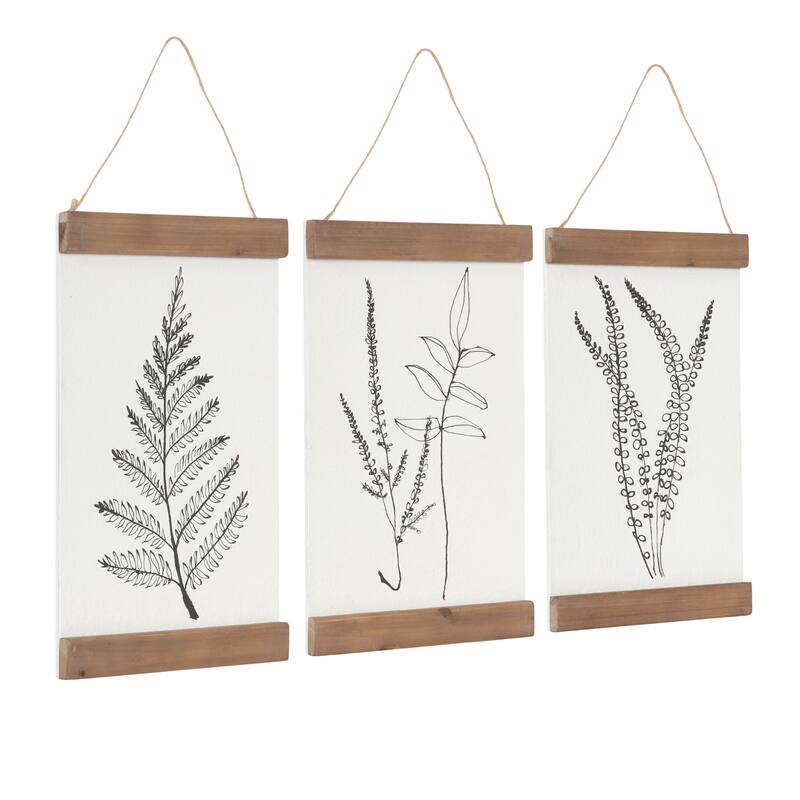 Kate and Laurel Lory Hanging Art Plaque Set - 3 pc 12"