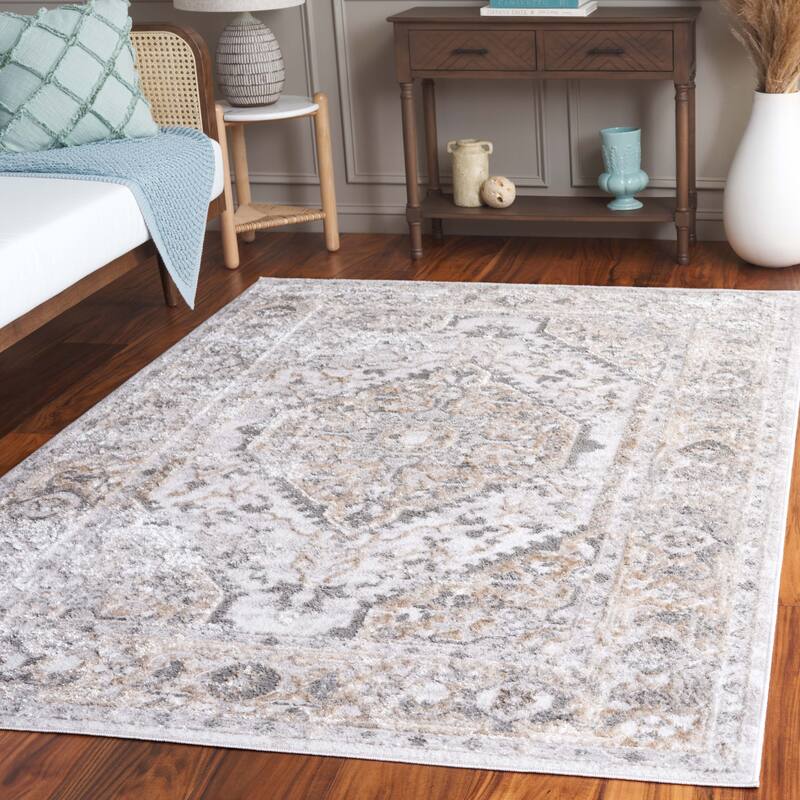 SAFAVIEH Maya Godeleine Modern & Contemporary Jute Rug - 4' x 6' - Ivory/Grey Beige