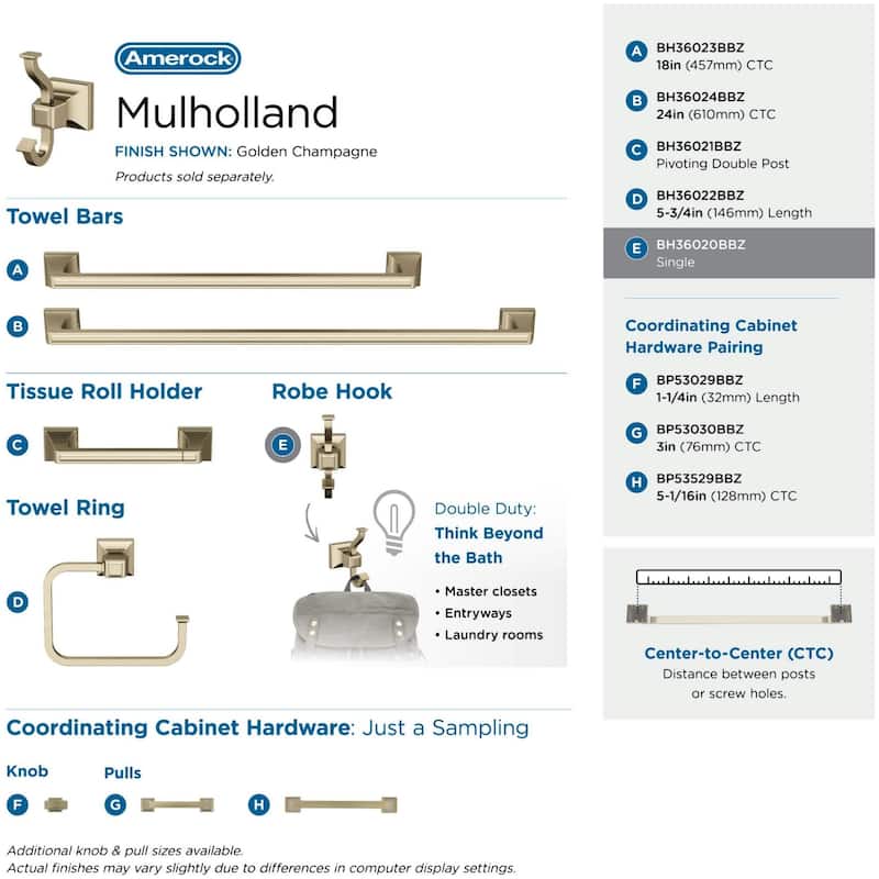 Amerock Mulholland Single Robe Hook