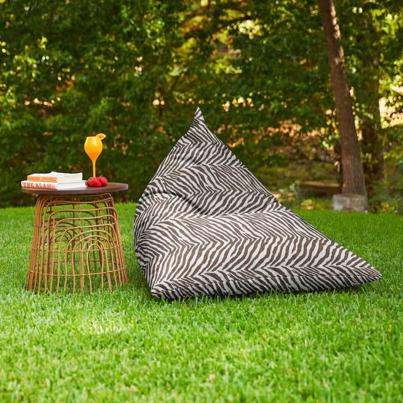 Sorra Home Sunbrella Outdoor Bean Lounger - 54 in W x 38 in W x 21 in H - Namibia Grey