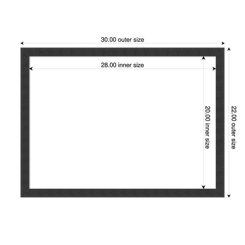 Amanti Art Mezzanotte Black Framed Dry Erase Magnetic Board - 30 x 22 in