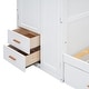 preview thumbnail 19 of 27, Wooden Versatile Twin Bunk Bed with Trundle,Cabinet,Wardrobe,Desk and Drawers