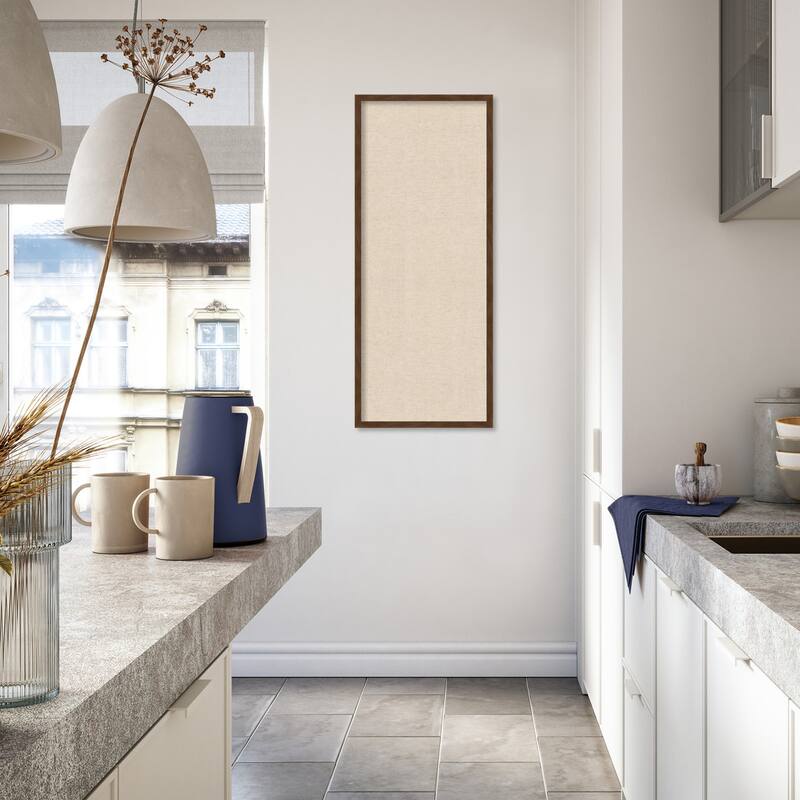 Amanti Art Framed Fabric Pinboard Natural Linen Printed Bulletin Board