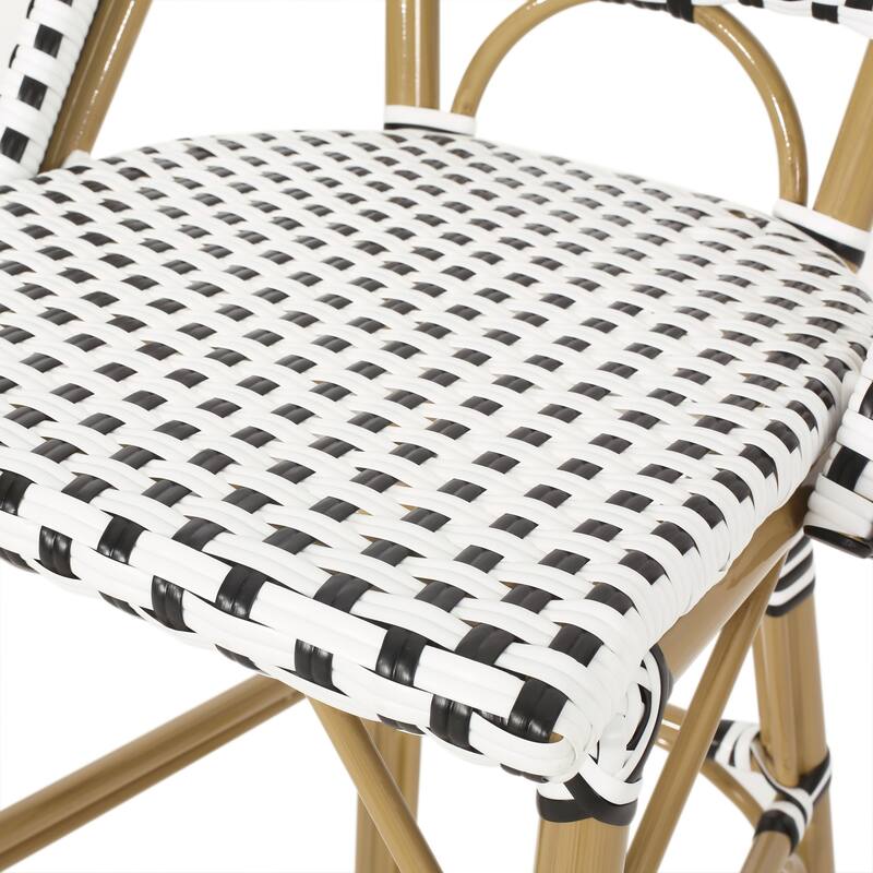 Kinner Outdoor Aluminum French Barstools (Set of 4) by Christopher Knight Home - 18.00" L x 23.75" W x 46.00" H