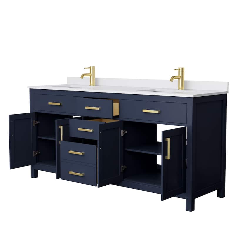 Beckett 72-inch Double Vanity with Cultured Marble Top