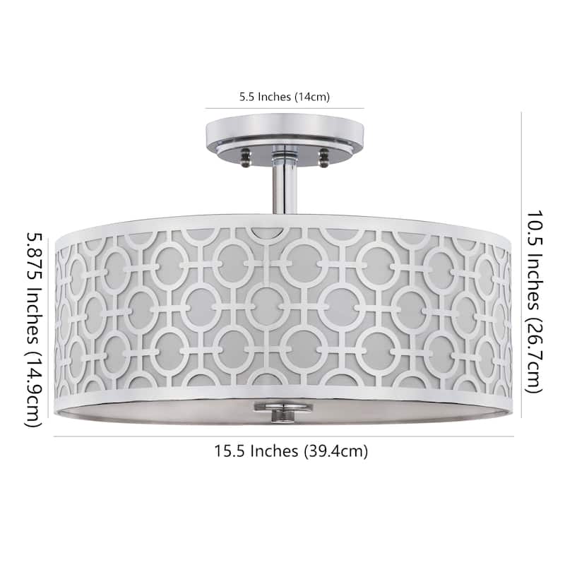 SAFAVIEH Lighting Ziver 15.5-inch 3-Light Flush Mount - 15.5" x 15.5" x 10.5" - 16Wx16Dx11H