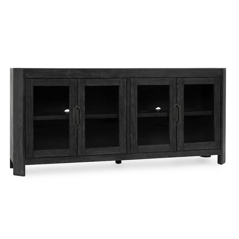Classic Home Macarthur Black Oak Wood 4-Door Sideboard
