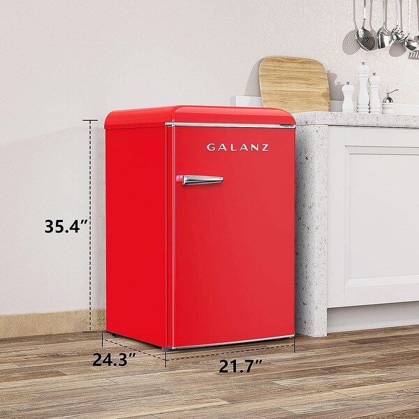 Galanz 3.1 CuFt Electric Mini Compact Upright Freezer in Hot Rod