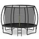 preview thumbnail 2 of 16, 12FT ASTM Approved Recreational Trampoline with Ladder-Black