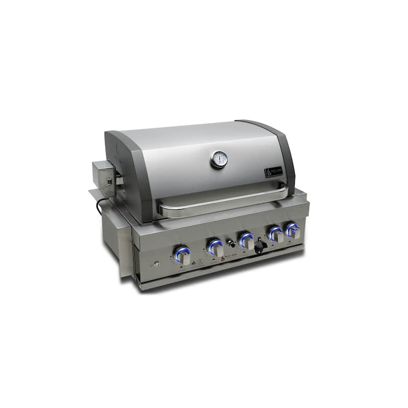 Mont Alpi MABi400 32-Inch 4-Burner 63000 BTU Stainless Steel Built-In Outdoor Kitchen Barbecue Island Drop-in Grill