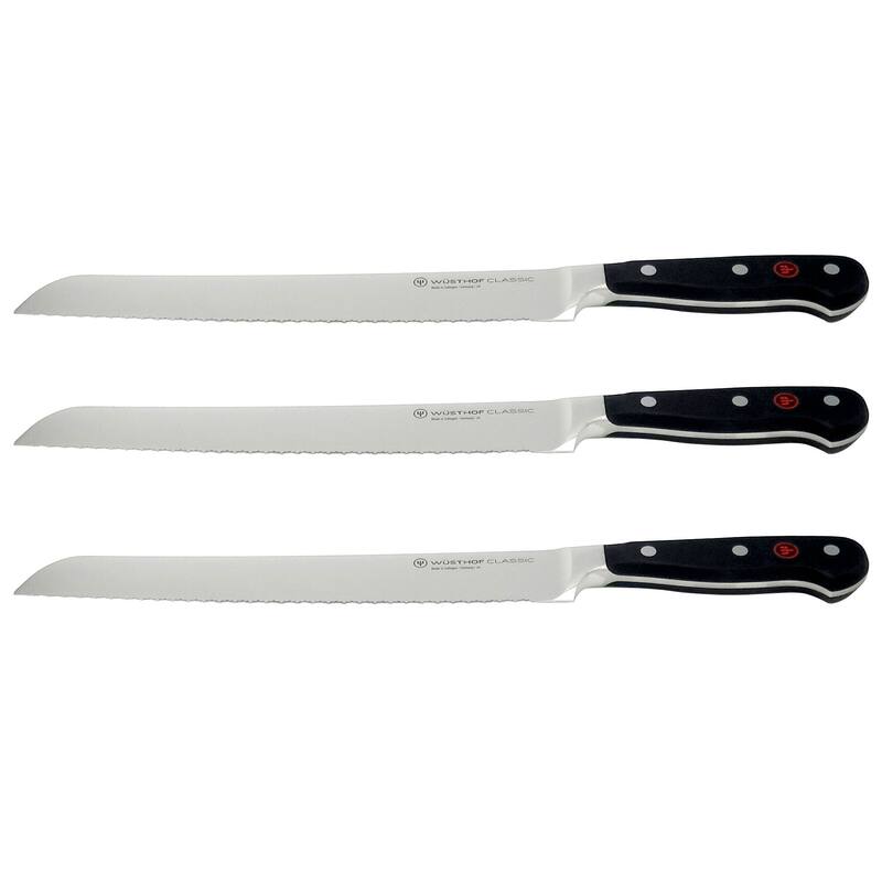 3x Wusthof Classic 9" Bread Knife, Silver - Silver