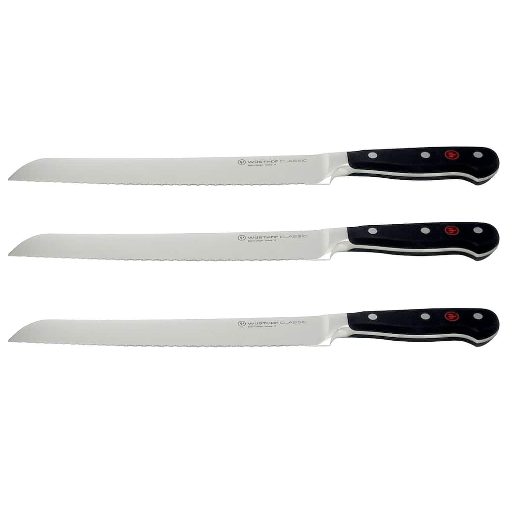 3x Wusthof Classic 9" Bread Knife, Silver