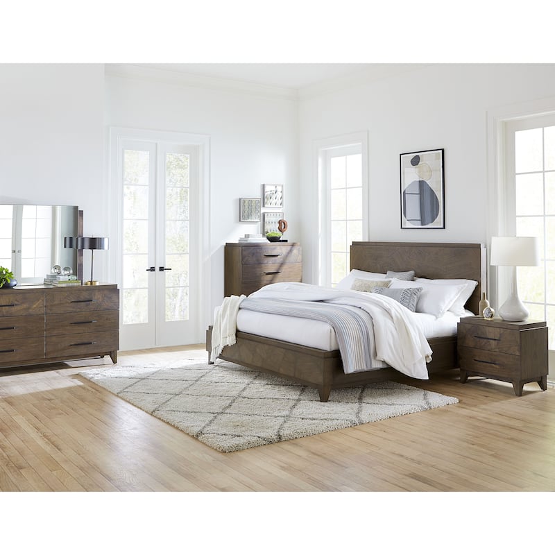 Broderick Panel Bed in Wild Oats Brown