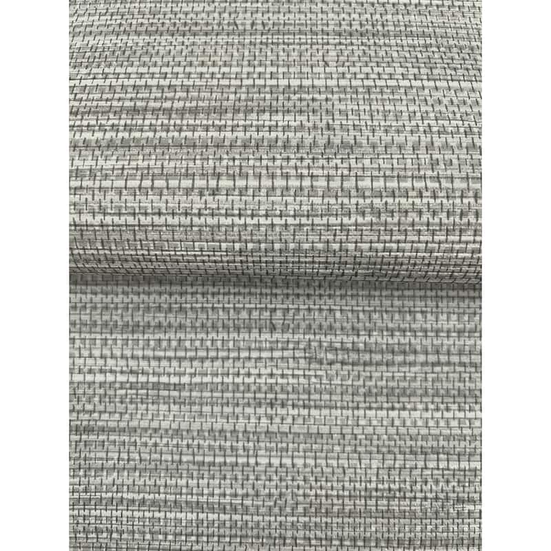 Winn Grey Faux Grasscloth Wallpaper